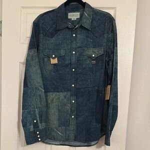 Denim & Supply Ralph Lauren Blue Casual Button Down Shirt sz L NWT